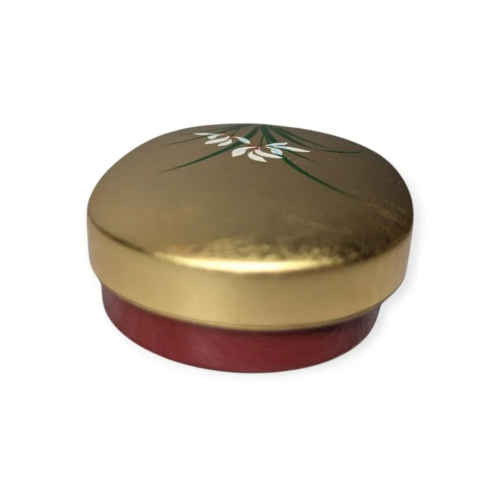 Japanese Gold Leaf Crafts Ran with Toothpick Western Gold Leaf Trinket Box NWT